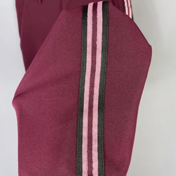 Laundry By Shelli Segal Womens Side Stripe Trousers in Wine Tasting Size 12 - Picture 7 of 13